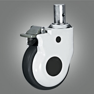 Medical Caster Series - Ladle Cover TPR (Flat) Solid Stem Caster - Total Lock