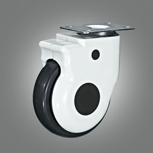 Medical Caster Series - Ladle Cover TPR (Flat Rim) Top Plate Caster - Swivel