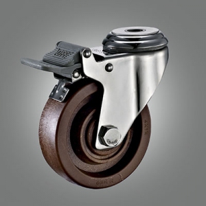 Stainless Steel Caster Series - Medium Duty 280? High Temperature Hollow Rivet Caster - Total Lock