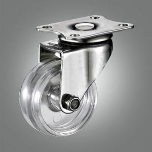 Stainless Steel Caster Series - Light Duty Transparent PC Top Plate Caster - Swivel