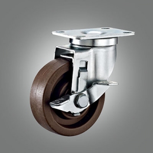 Stainless Steel Caster Series - Medium Duty 280? High temperature Top Plate Caster - Side Lock