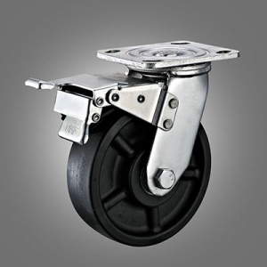 Heavy Duty Caster Series -  220? High Temperature Top Plate Caster - Total Lock