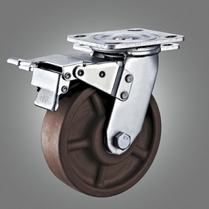 Heavy Duty Caster Series -  280℃ High Temperature Top Plate Caster - Total Lock
