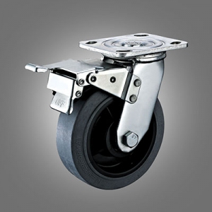 Heavy Duty Caster Series - Conductive TPR Top Plate Caster - Total Lock