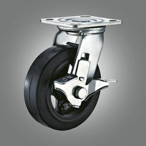 Heavy Duty Caster Series - Rubber Top Plate Caster - Total Lock