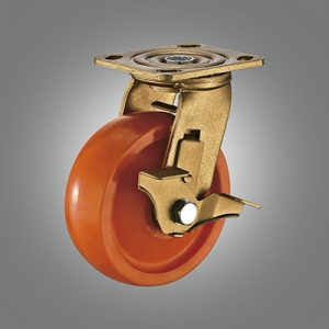 Heavy Duty Caster Series - Yellow Zinc-plated PP Top Plate Caster - Side Lock