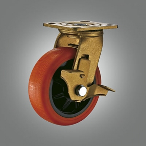 Heavy Duty Caster Series - Yellow Zinc-plated PP (Michelin) Top Plate Caster - Side Lock