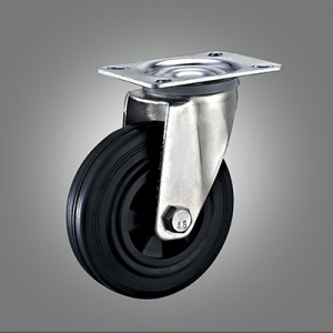 Industrial Caster Series - Rubber (PP Core) Top Plate Caster - Swivel