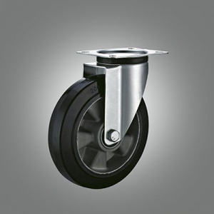 Industrial Caster Series - Rubber (Aluminium Core) Top Plate Caster - Swivel