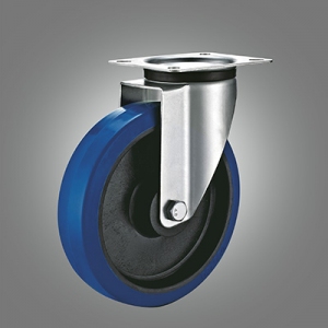 Industrial Caster Series - Elastic Rubber (PP Core) Top Plate Caster - Swivel