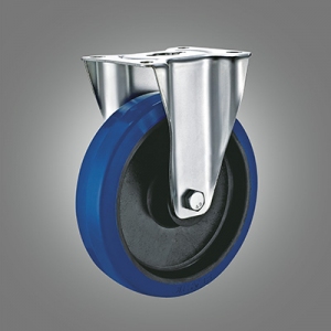Industrial Caster Series - Elastic Rubber (PP Core) Top Plate Caster - Rigid