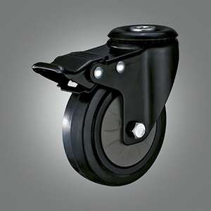 Medium Light Duty Caster Series - Elastic Rubber Hollow Rivet Caster - Total Lock