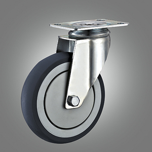 Medium Duty Caster Series - Dual Pedal Type TPR Top Plate Caster - Swivel