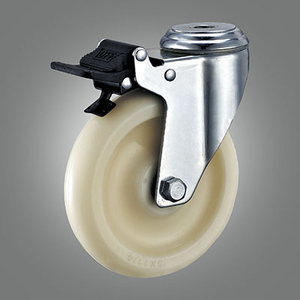 Medium Duty Caster Series - Dual Pedal Type PP Hollow Rivet Caster - Total Lock