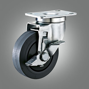 Medium Duty Caster Series - TPR (Flat) Top Plate Caster - Side Lock
