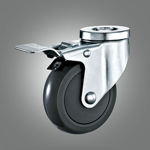Medium Duty Caster Series - PU (with Cover) Top Plate Caster - Total Lock